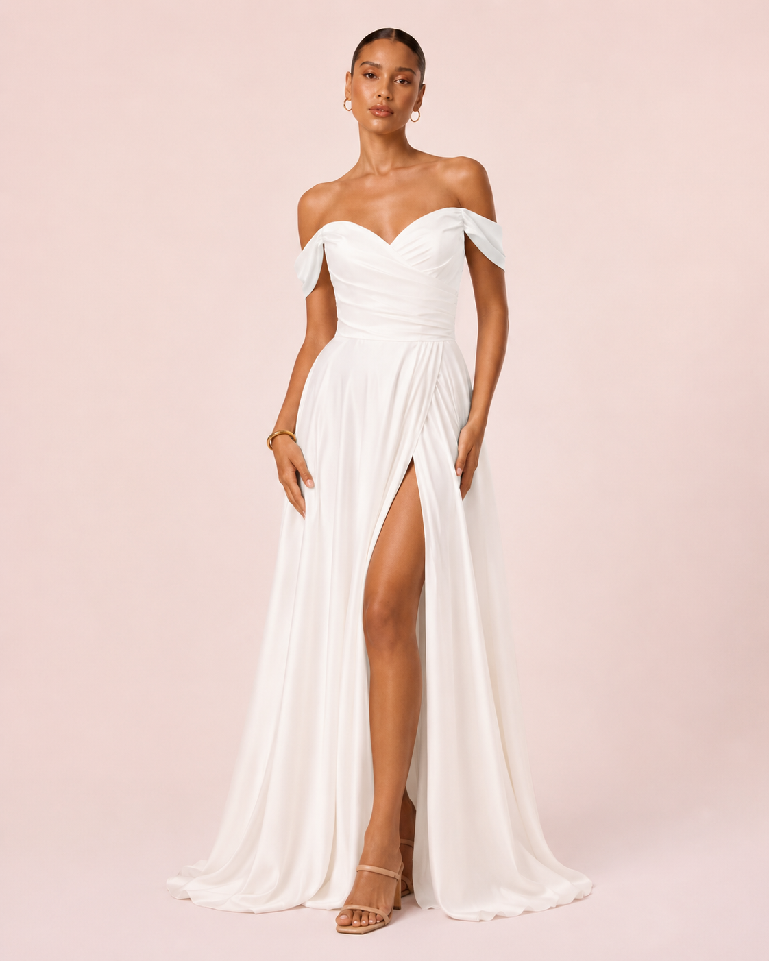 Romy - Robe à épaules dénudées blanche