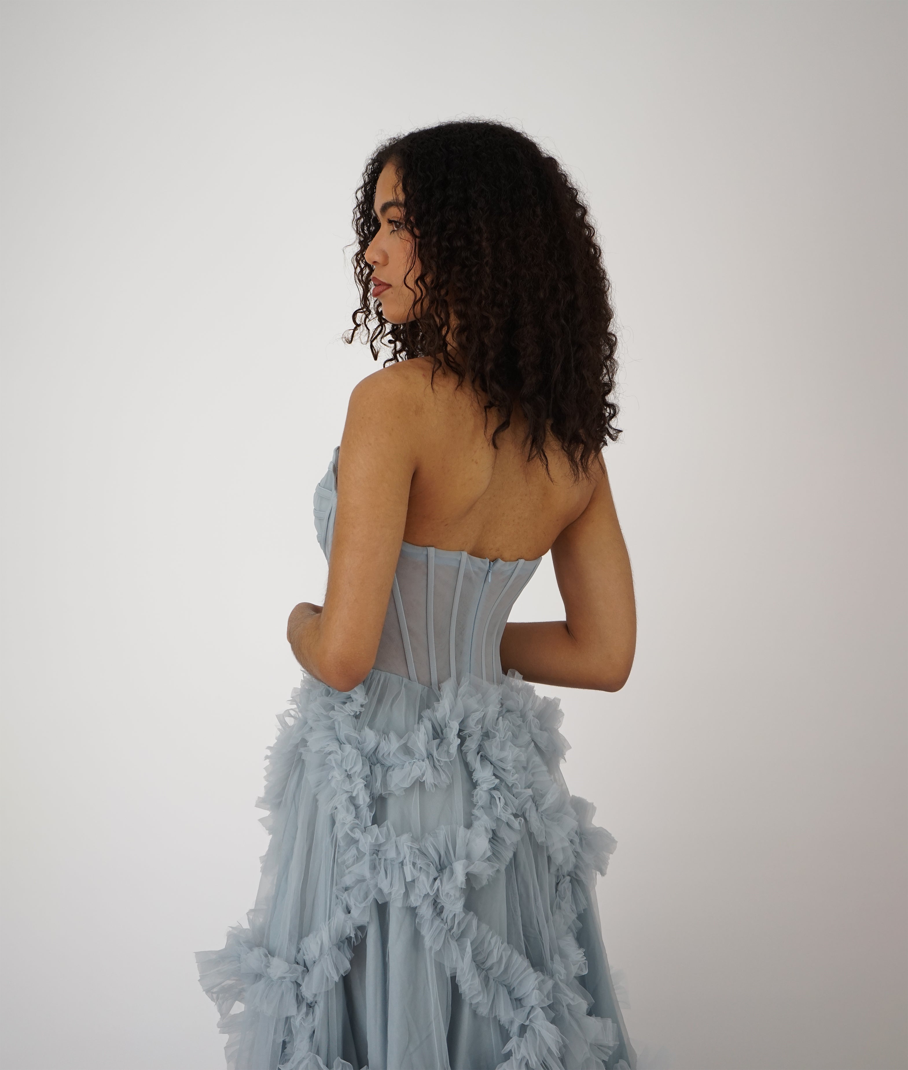 Longue Robe Corset Bleue