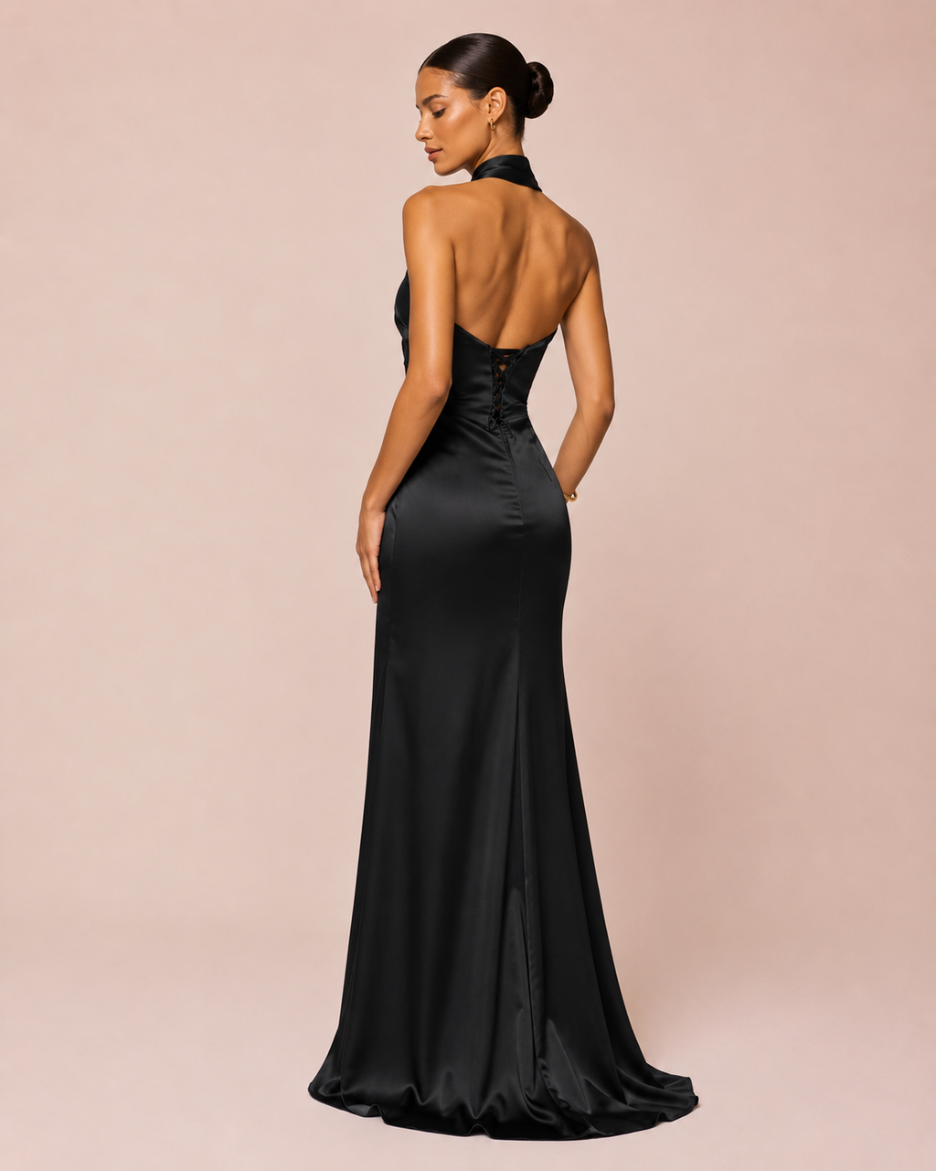 Sia - Robe bustier en satin noire