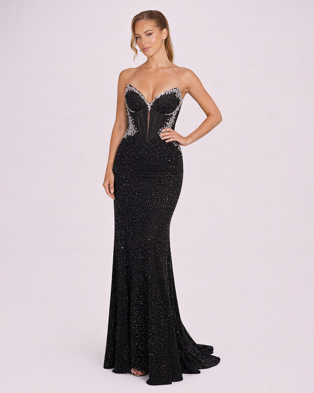 Stella - Longue robe de soirée noire