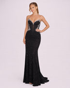 Stella - Longue robe de soirée noire