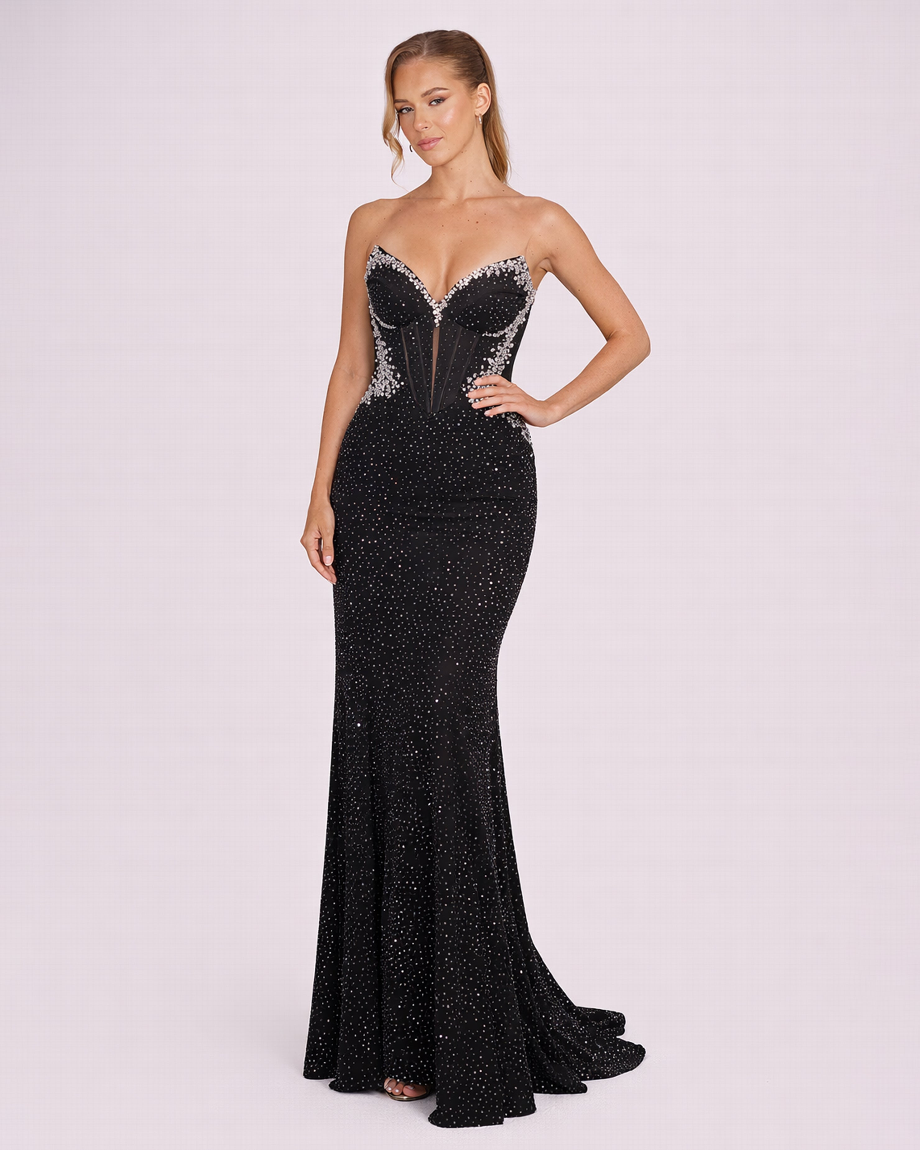 Stella - Longue robe de soirée noire