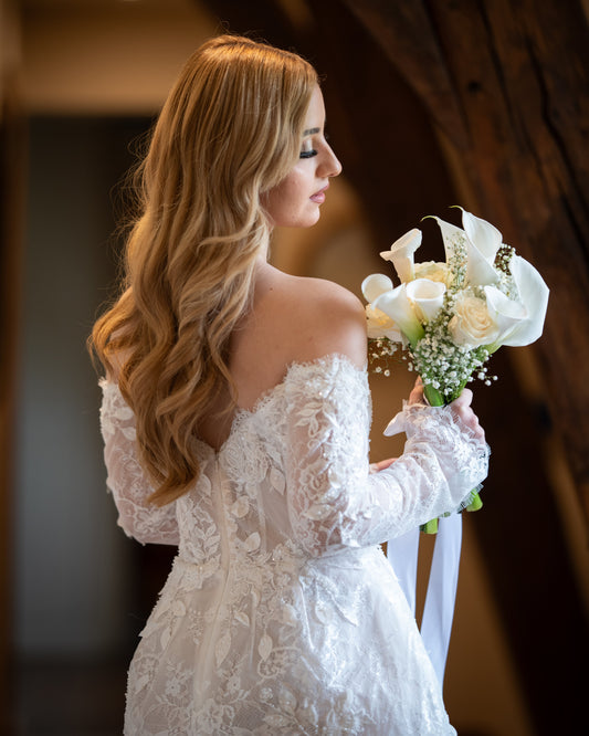 Short Wedding Dress with Long Sleeves