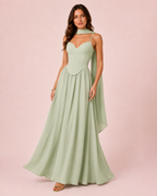 Amalia - Robe corset à jupe fluide vert sauge