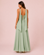 Amalia - Robe corset à jupe fluide vert sauge