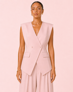 Anna - Veste blazer structurée rose