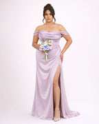 Carla - Robe corset à épaules dénudées lilas