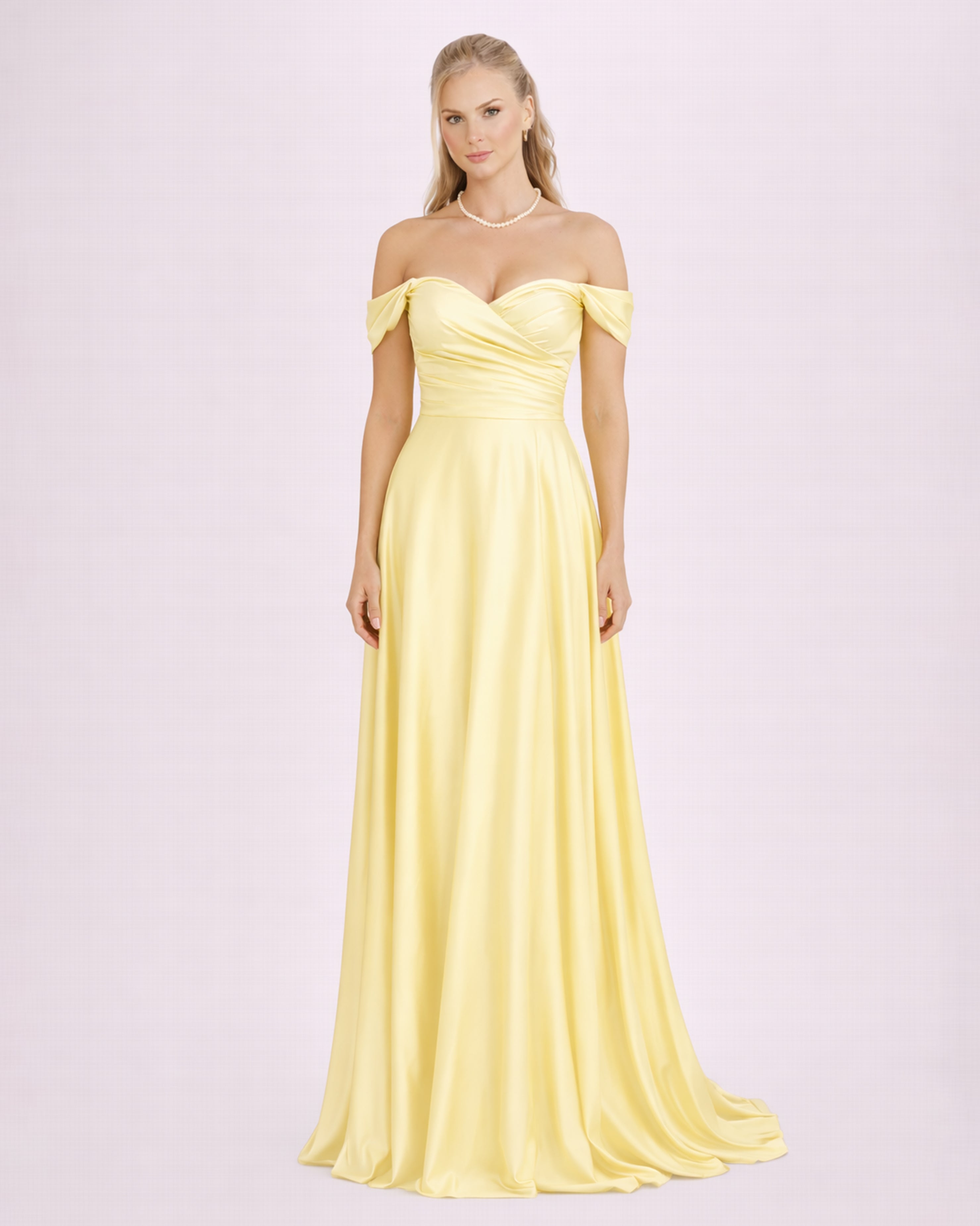 Romy - Robe à épaules dénudées jaune