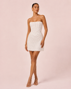 Clara -Robe courte bustier à perles