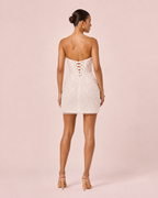 Clara -Robe courte bustier à perles