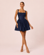 Esmée - Robe courte bleu marine