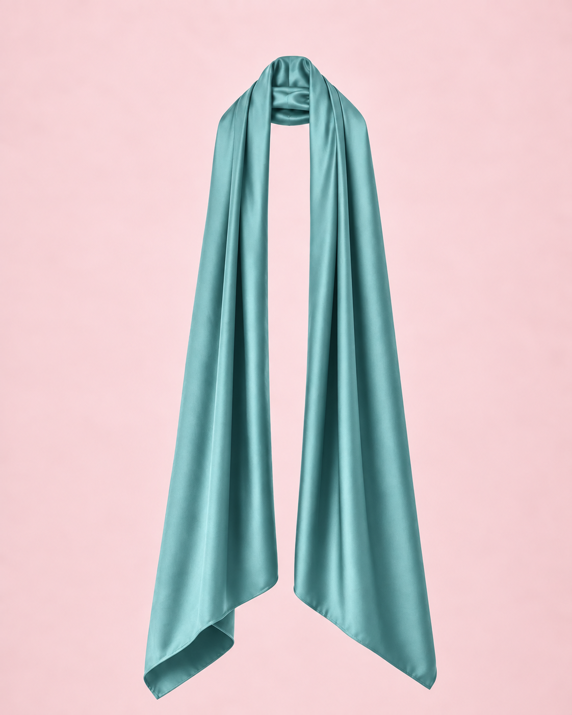 Étole turquoise satinée