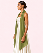 Étole vert olive mousseline