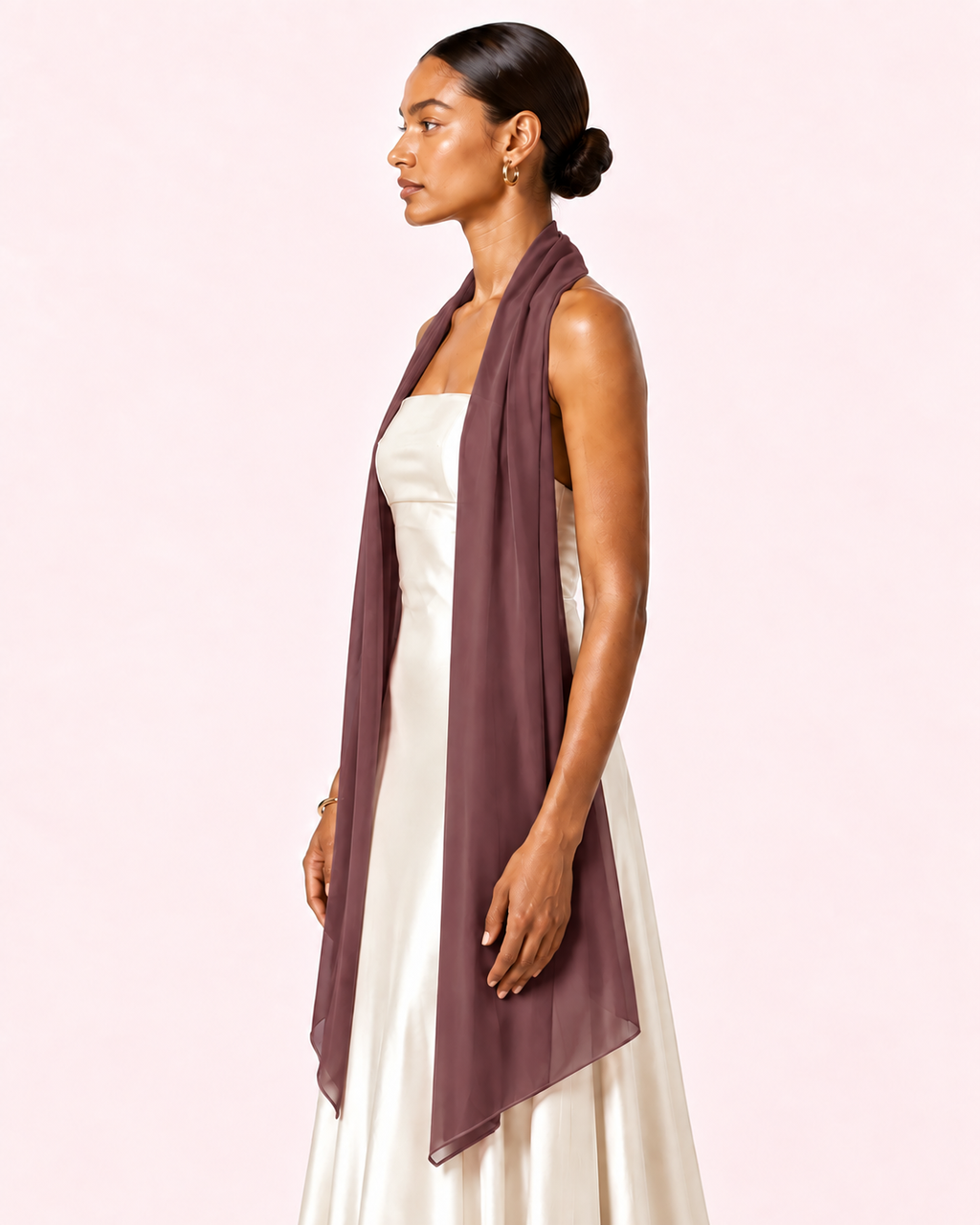 Étole prune mousseline