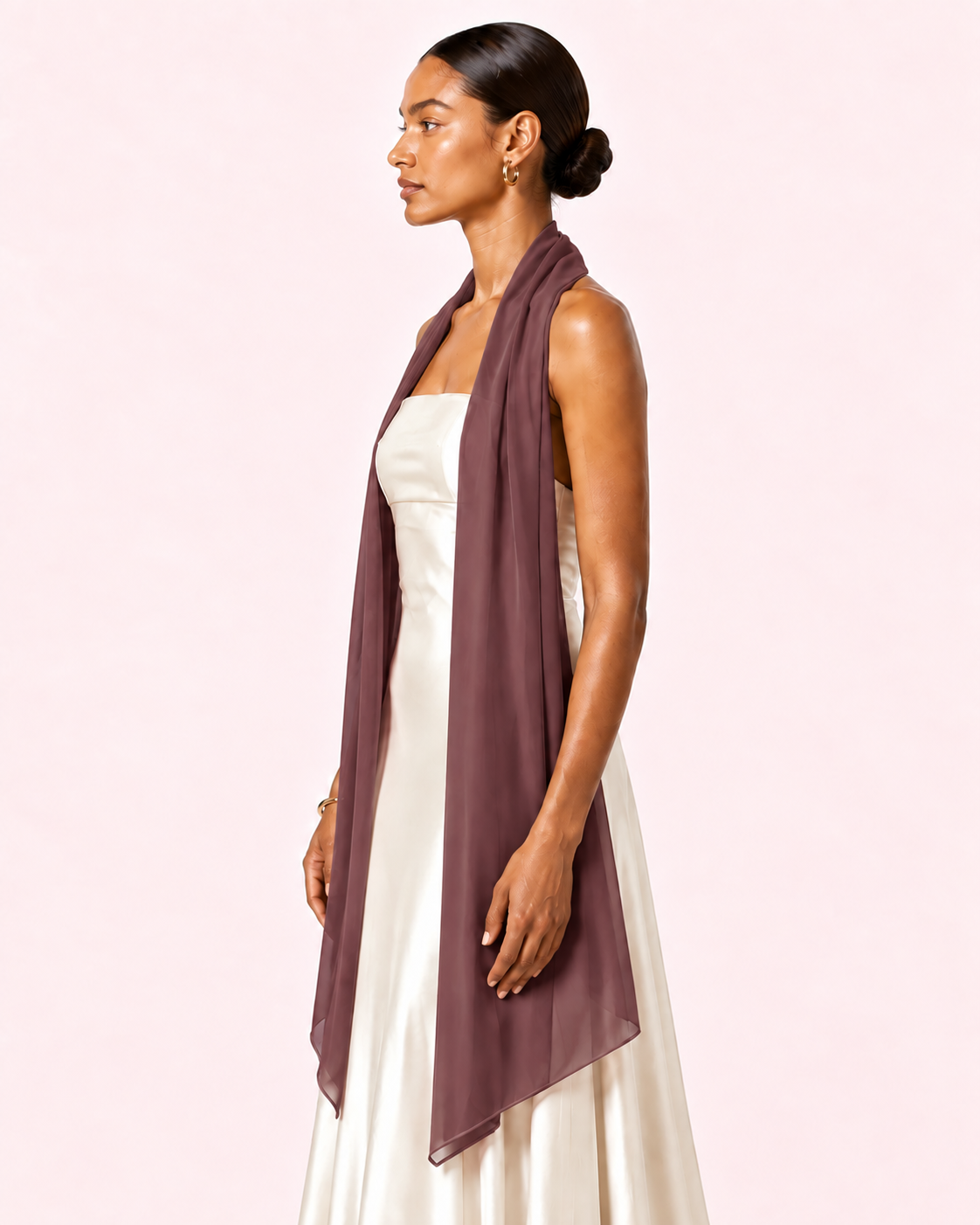 Étole prune mousseline
