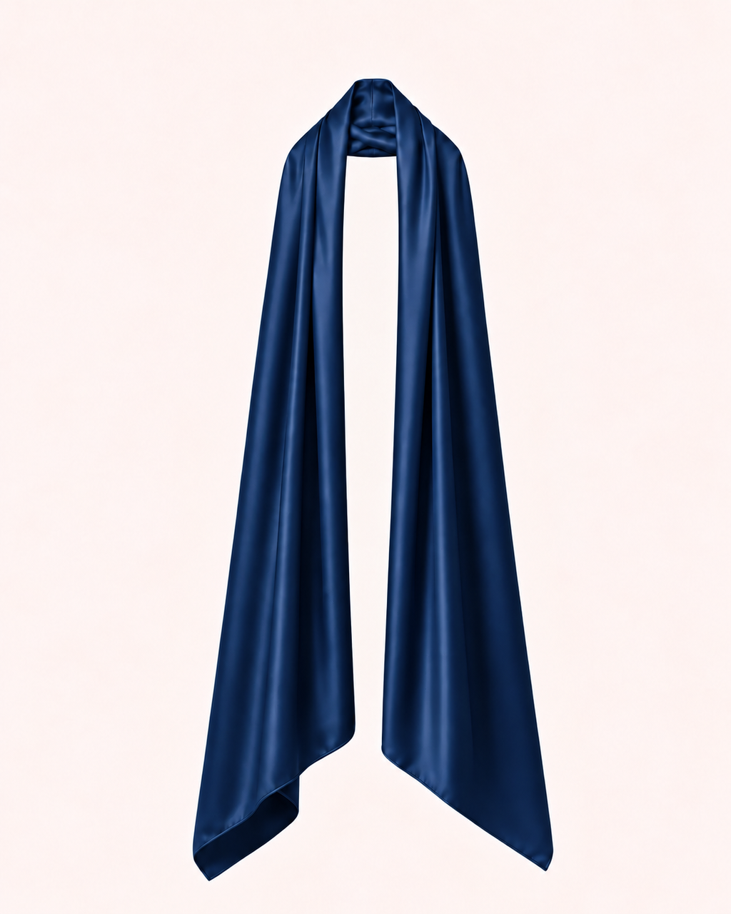 Étole bleu marine satinée