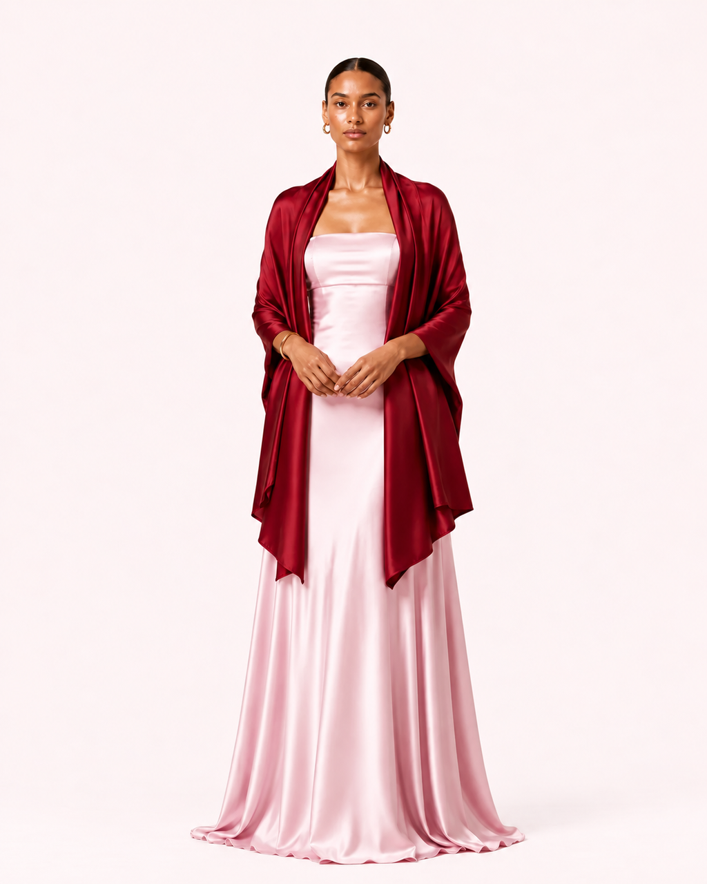Étole rouge satinée