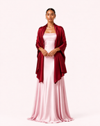 Étole rouge satinée