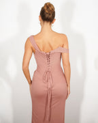 Eden - Long draped red dress