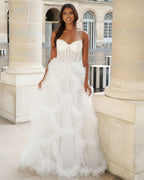 Alba - Longue robe en tulle blanche