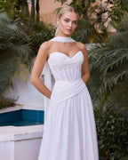 Oriane - Longue robe en mousseline fluide