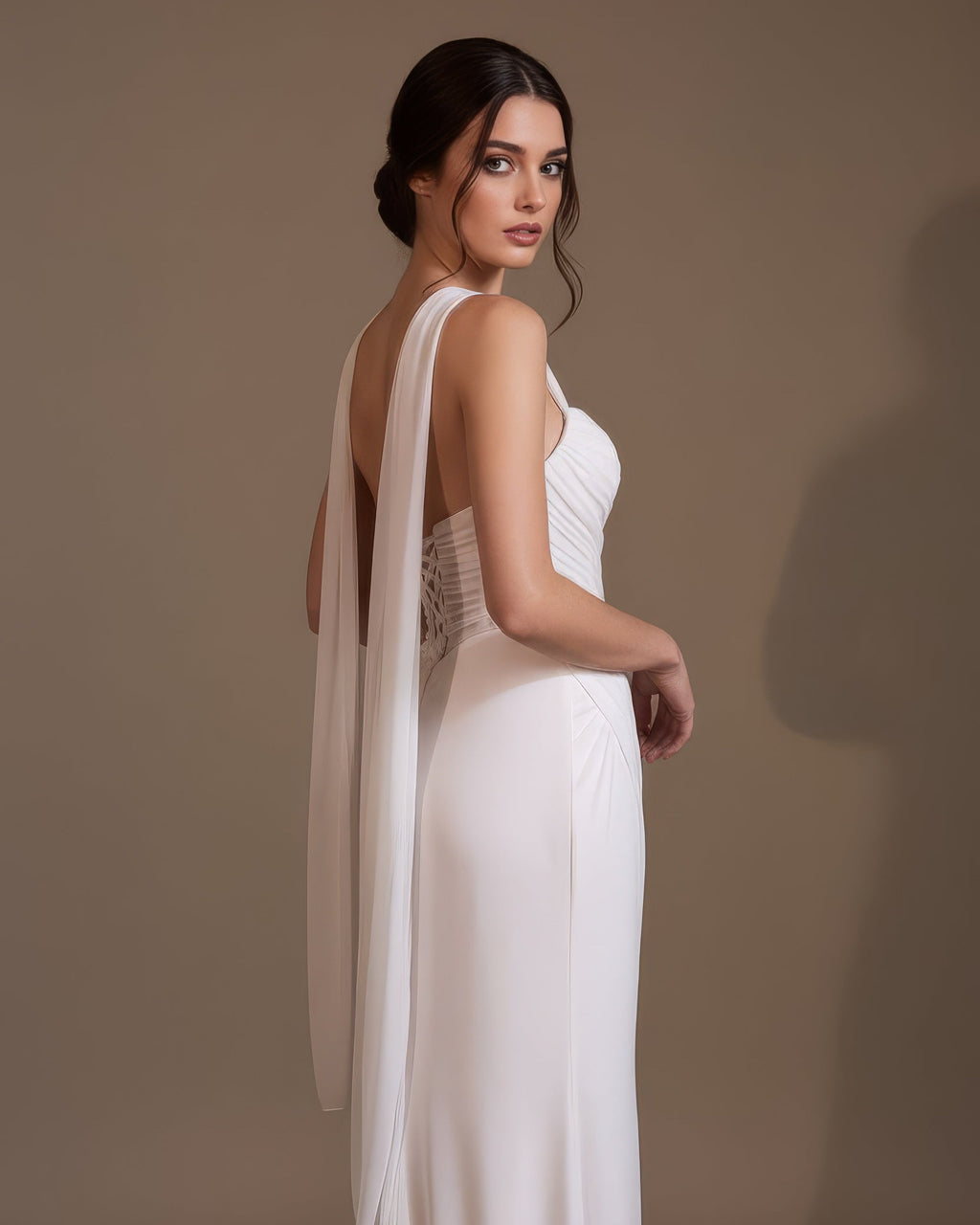 Anna- Longue robe en mousseline blanche