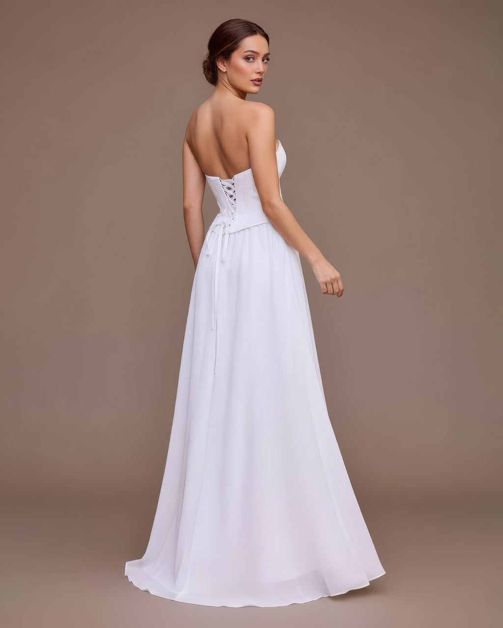 Lumia- Longue robe corset jupe fluide