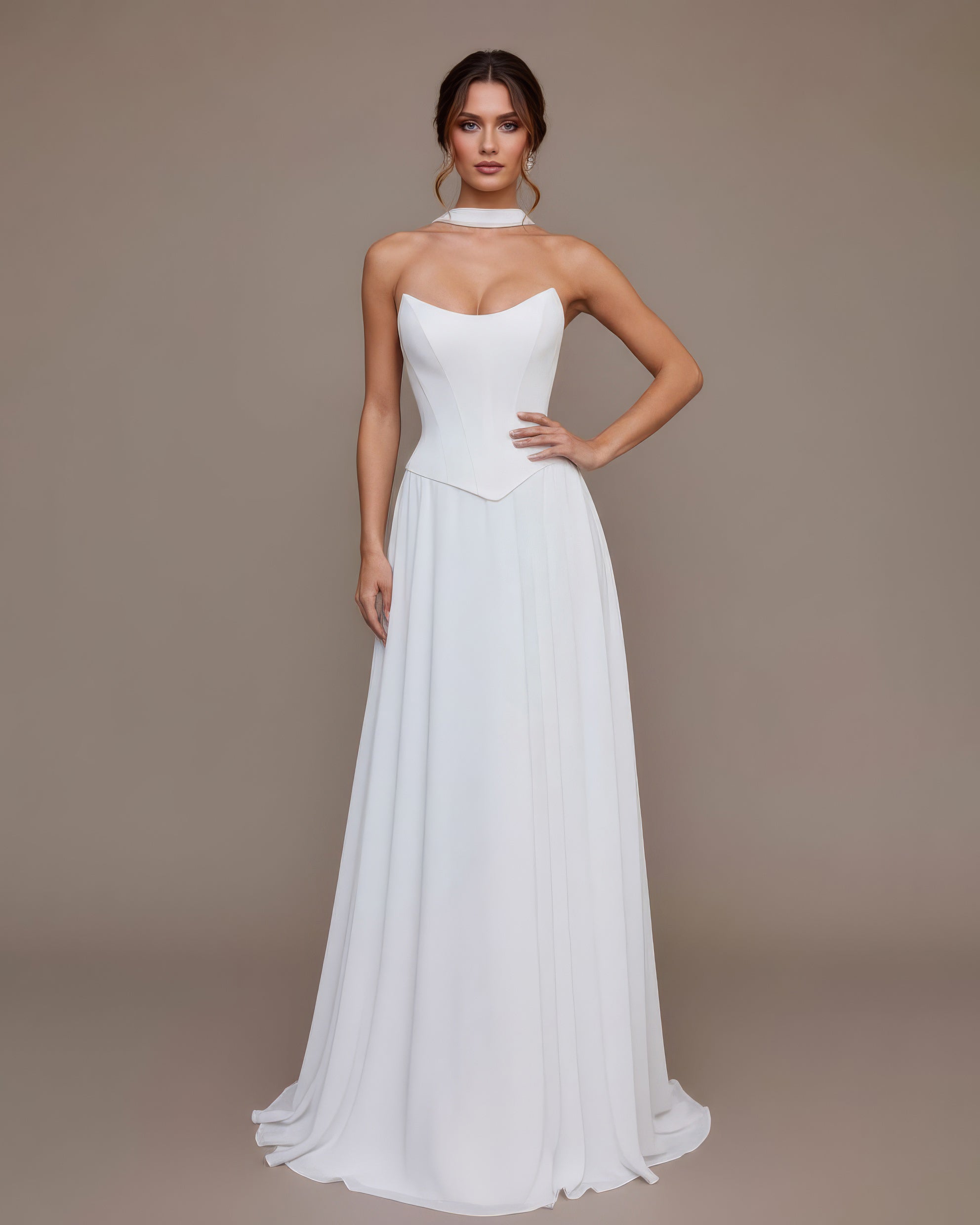 Lumia- Longue robe corset jupe fluide