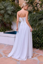 Oriane - Longue robe en mousseline fluide