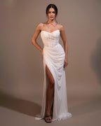 Anna- Longue robe en mousseline blanche