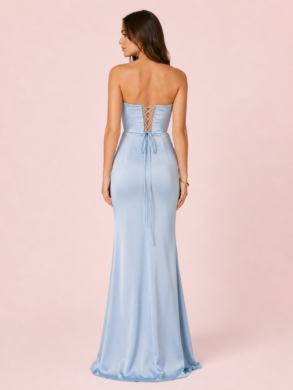 Laure - Robe bustier bleu ciel