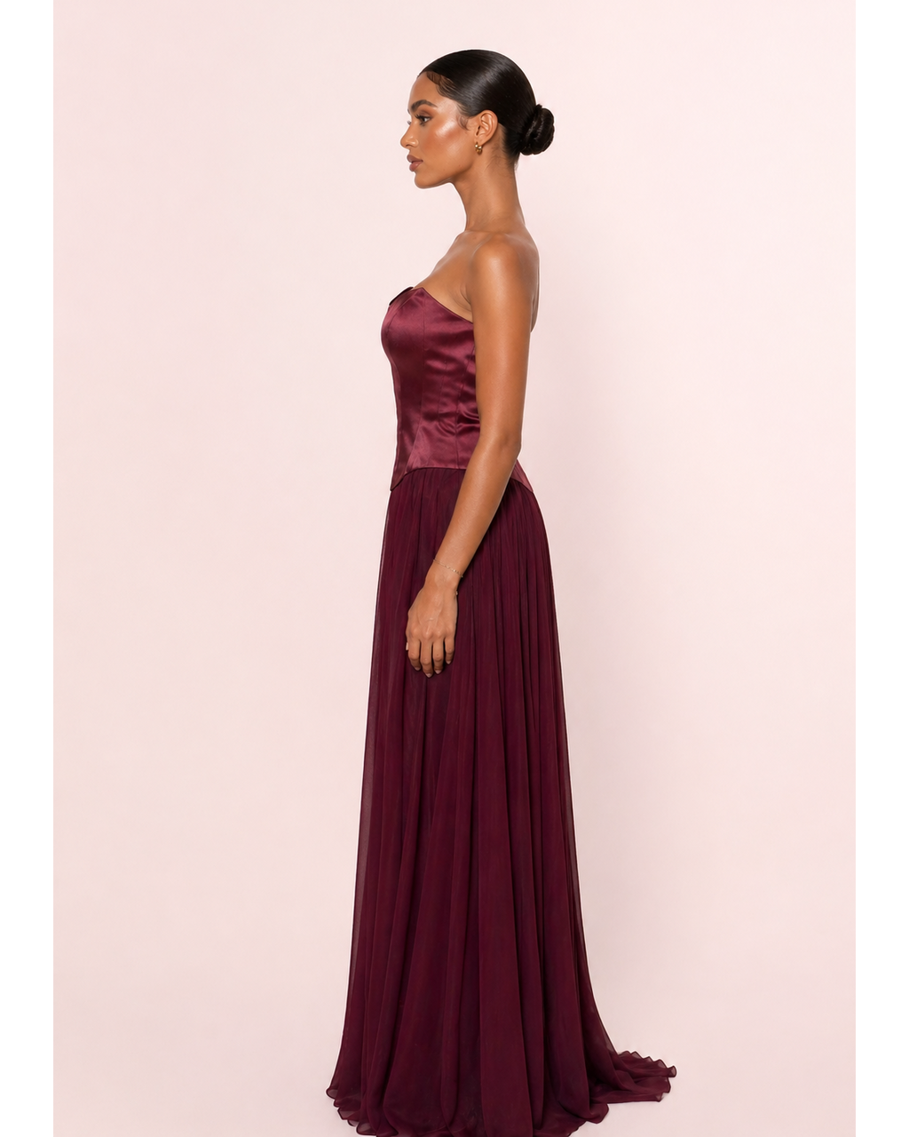 Lily - Longue robe corset jupe fluide
