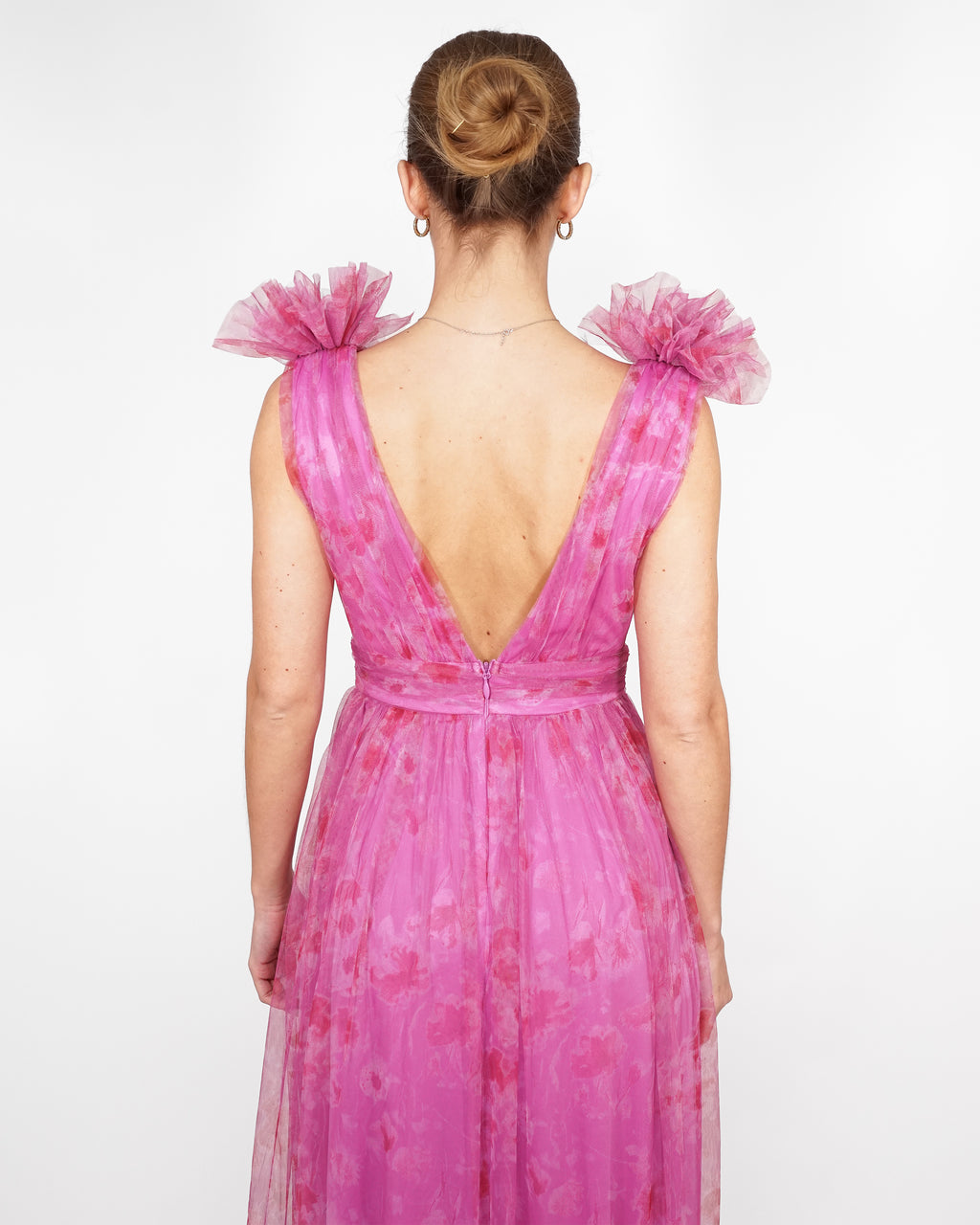Lucie - Longue robe en tulle fleurie