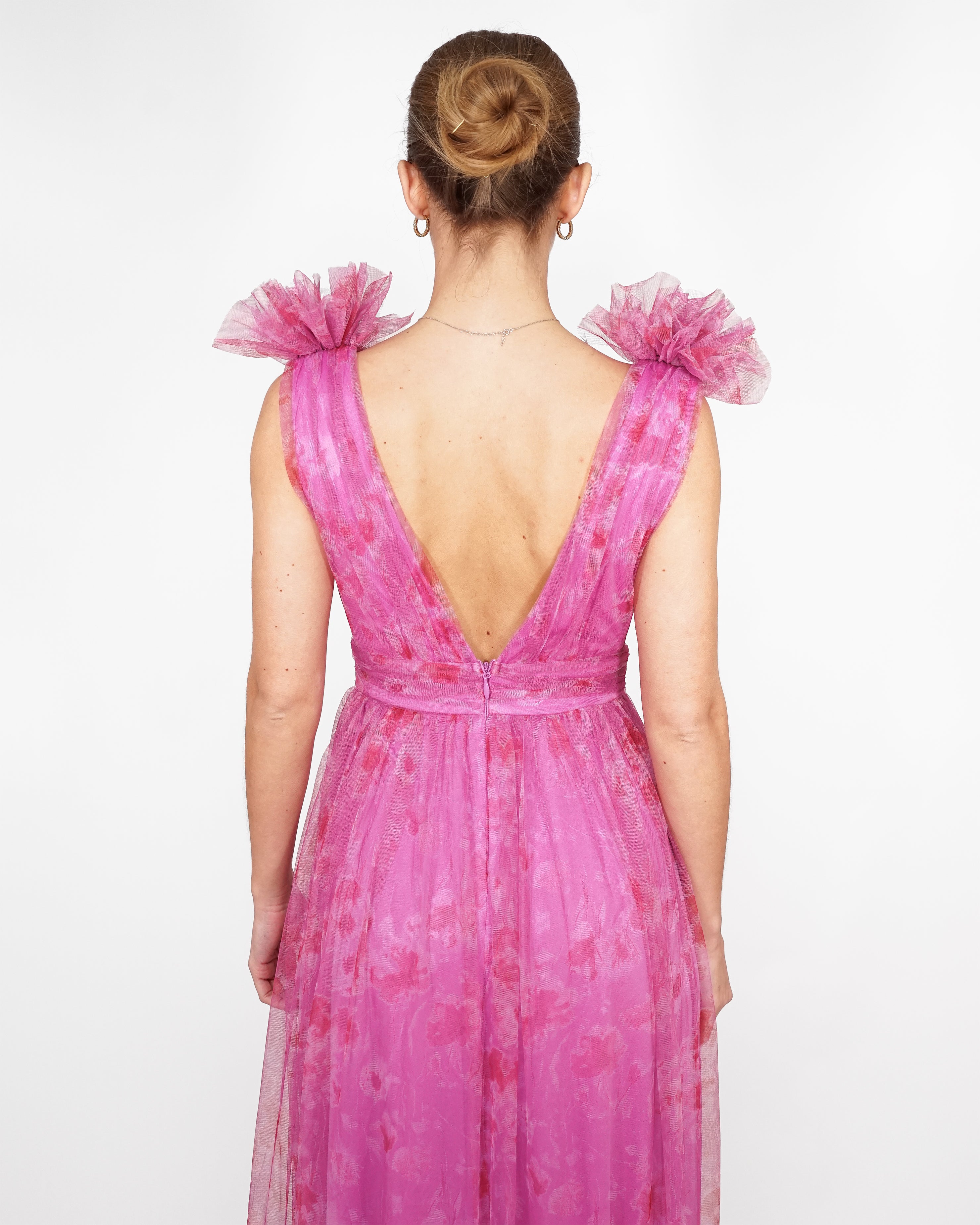 Lucie - Longue robe en tulle fleurie
