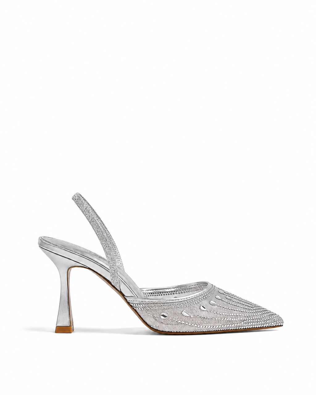 Marta - Talons argenté à strass