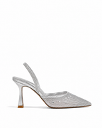 Marta - Talons argenté à strass