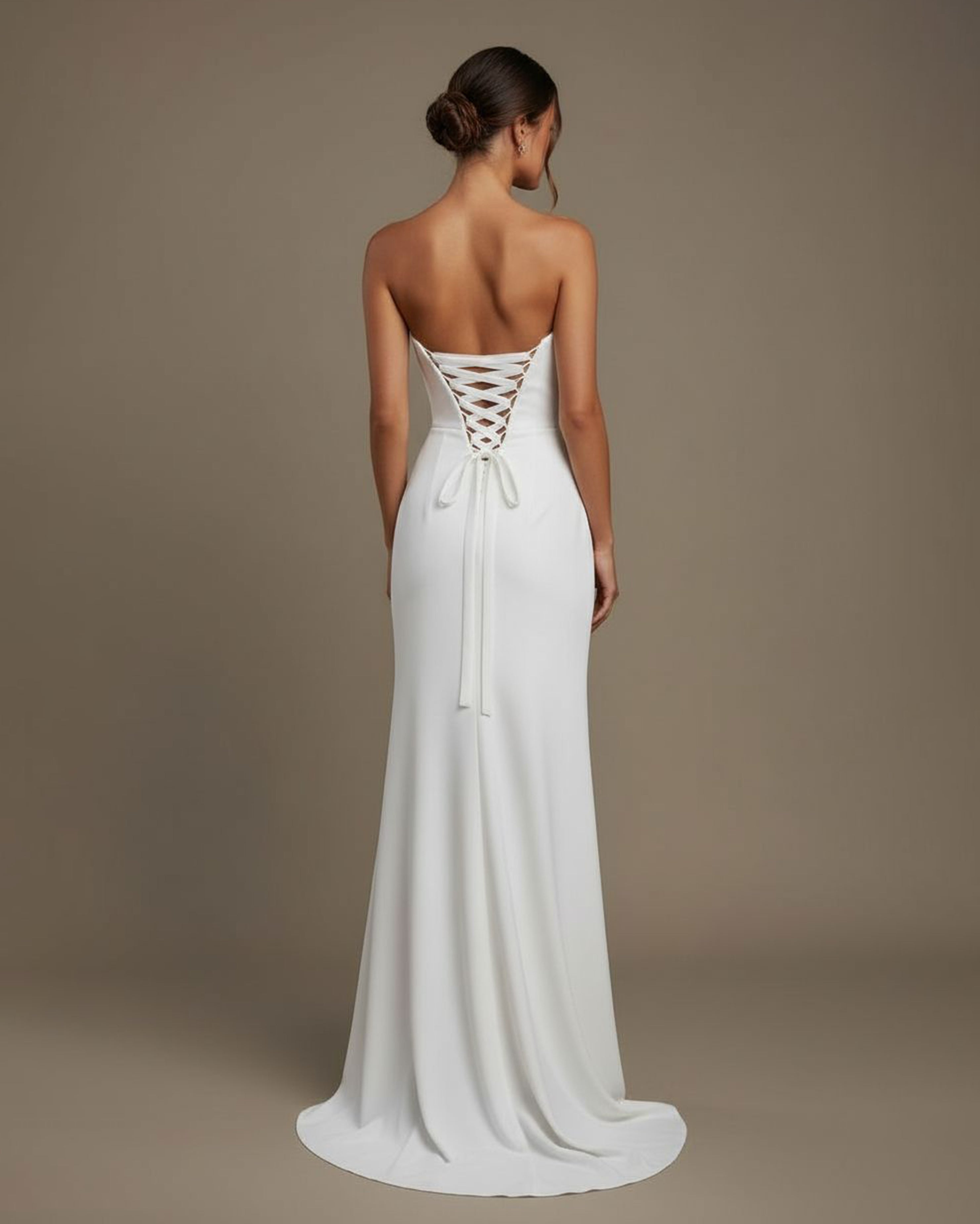 Angie - Longue robe bustier blanche