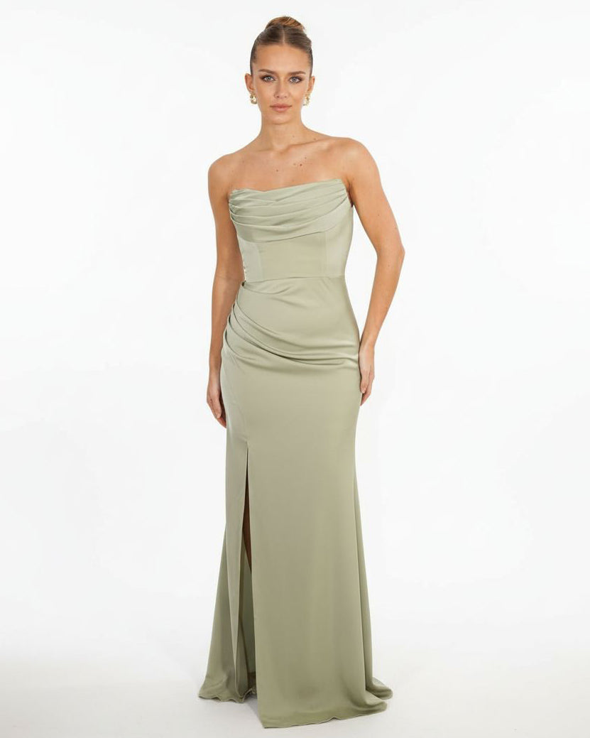 Robe Bustier Verte Sauge