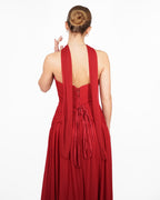 Oriane- Longue robe bustier bordeaux