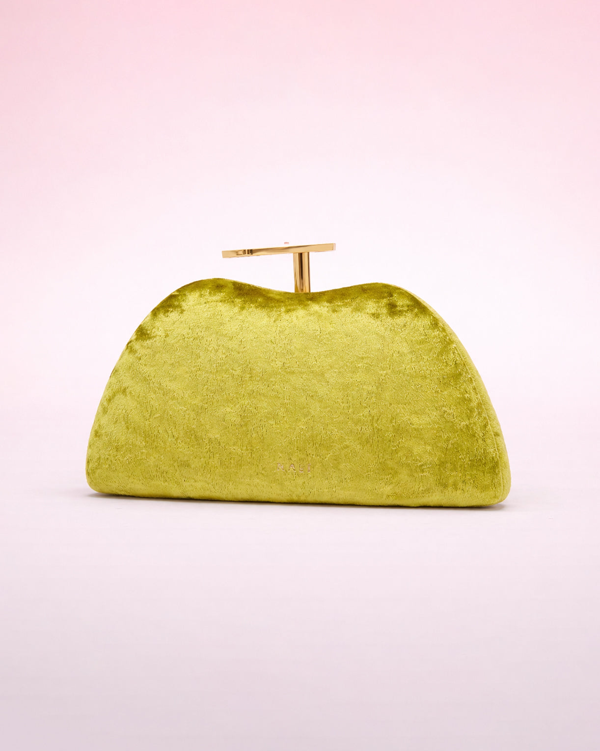 Lara - Clutch en velours vert olive