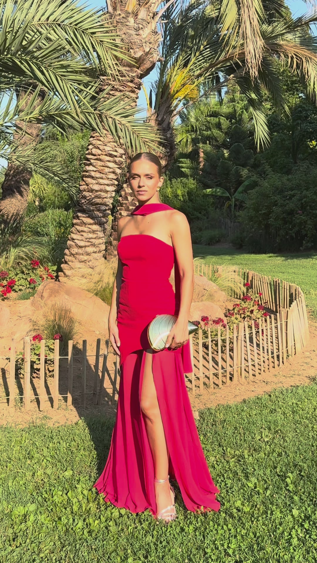 Longue Robe Rouge Jupe Fluide