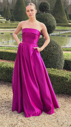 Lisa - Fuchsia strapless dress
