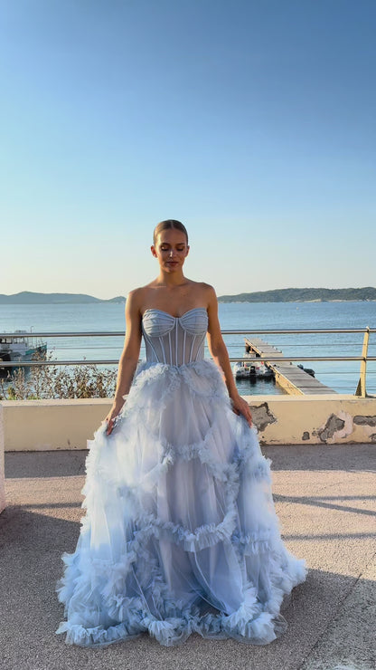 Navy blue corset dress