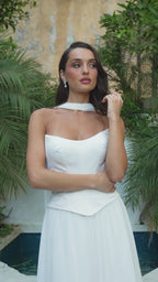 Lumia- Longue robe corset jupe fluide