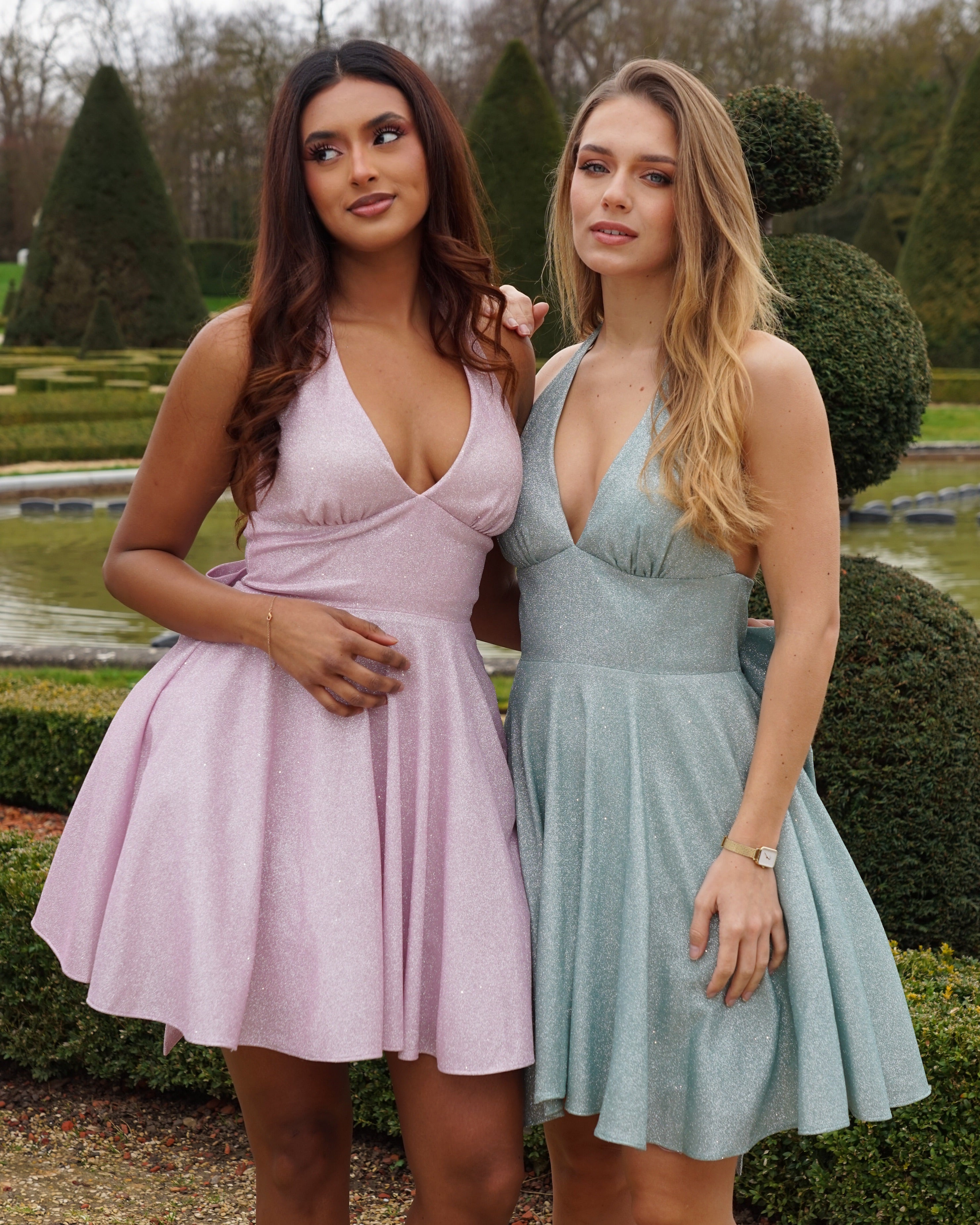 Robyn - Robe courte vert sauge