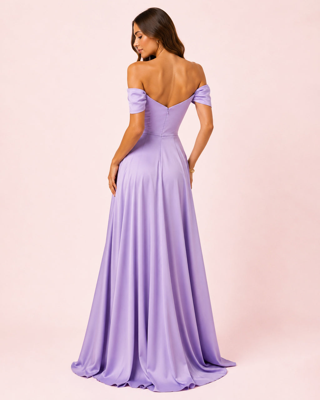 Romy - Robe à épaules dénudées lilas
