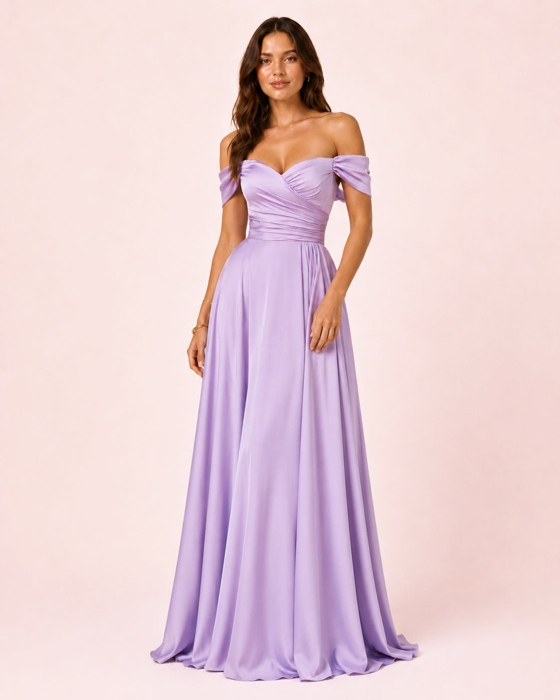 Romy - Robe à épaules dénudées lilas