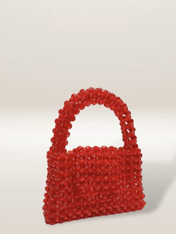 Sac rouge en perles